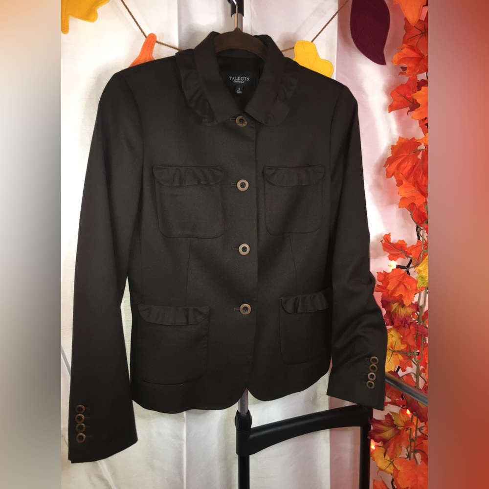 Talbots | Women’s Brown Wool Button Down Jacket
